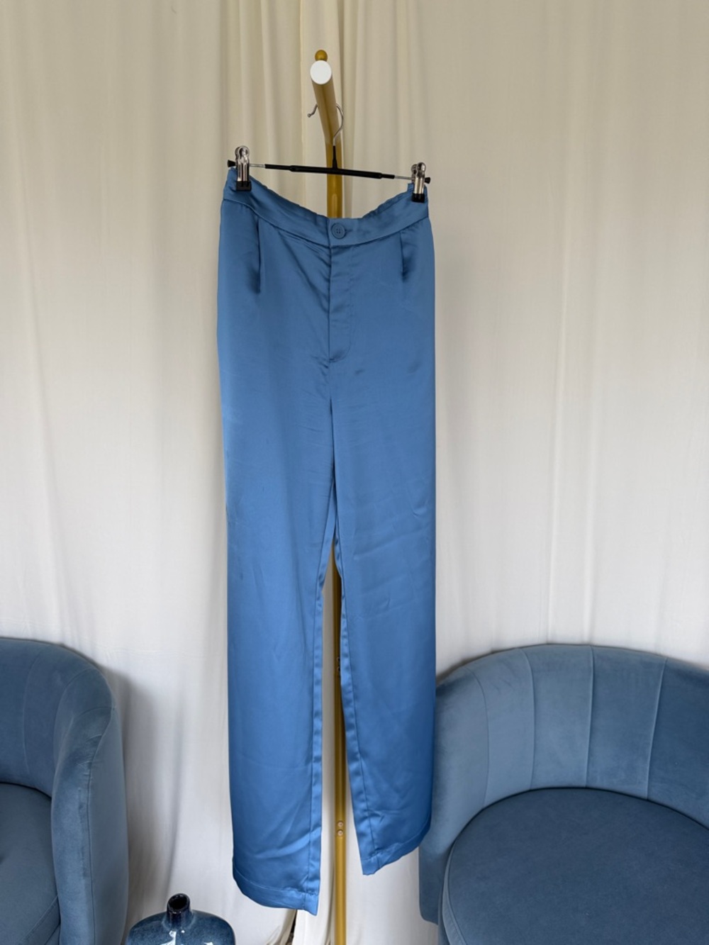 Divided Dusty Blue Wide-Leg Trousers